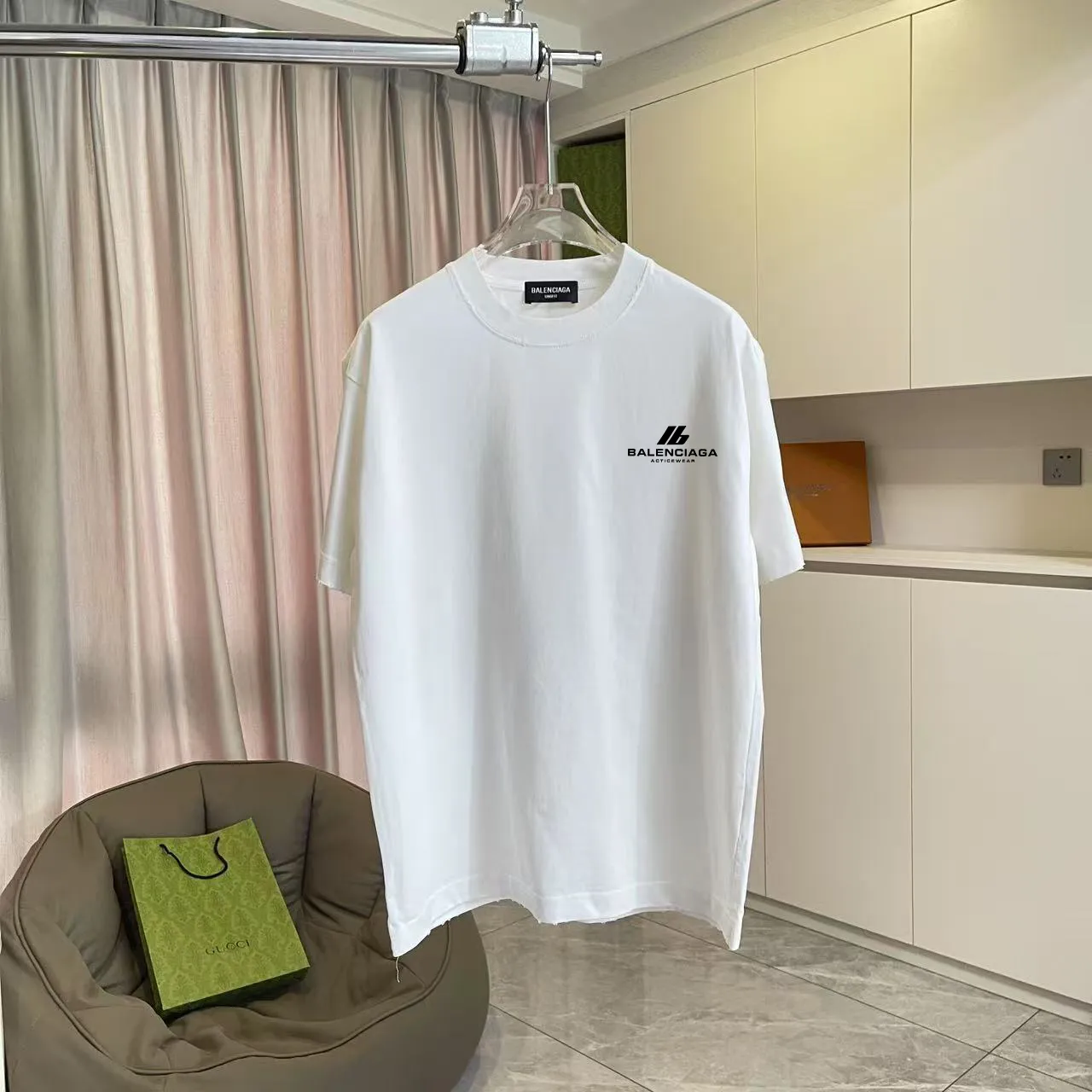 BALENCI*GA 2025 New Arrival logo 320g T Same Style Size：S M L XL XXL ：Black White Red Black